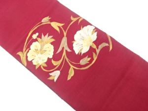 花唐草模様織り出し　名古屋帯